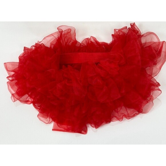 Bright Red Tutu Skirt Mini Ruffle Layer‎ Tulle Cosplay Rave Costume Lightweight - Picture 1 of 3